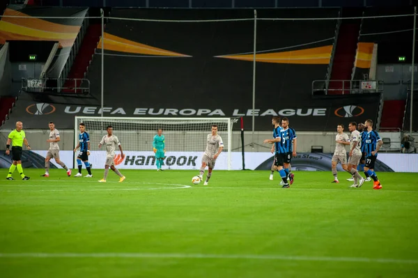 Dusseldorf ドイツ 8月2020 デュッセルドルフのエスプリアリーナスポーツ複合体上のUefaヨーロッパリーグ シャフタール対インテルのサッカー試合 — ストック写真