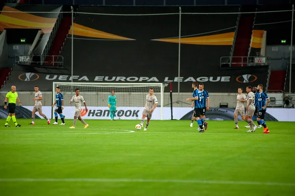 Dusseldorf Alemanha Agosto 2020 Jogo Futebol Uefa Europa League Shakhtar — Fotografia de Stock