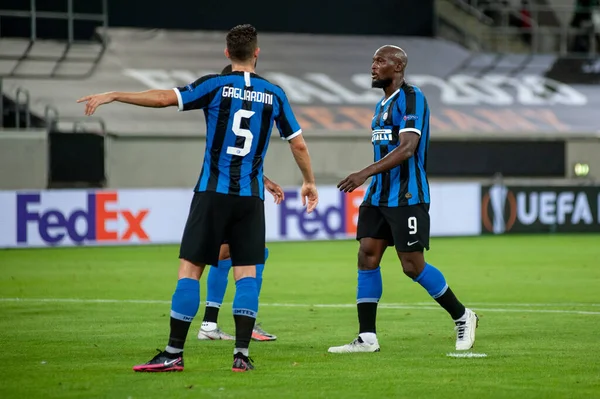 Dusseldorf Germany August 2020 Fotballspillere Fra Inter Milan Fortsetter Fotballkampen – stockfoto