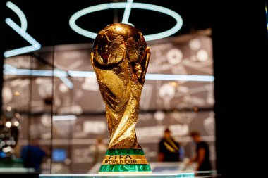 DORTMUND, GERMANY - 19 AĞUSTOS 2020: Alman futbol müzesinde Dünya Kupası.