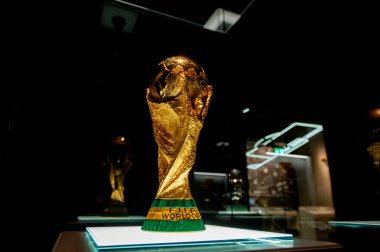 DORTMUND, GERMANY - 19 AĞUSTOS 2020: Alman futbol müzesinde Dünya Kupası.