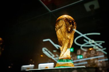 DORTMUND, GERMANY - 19 AĞUSTOS 2020: Alman futbol müzesinde Dünya Kupası.