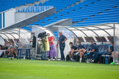 KYIV, UKRAINE - 21 Ağustos 2020: Mircea Lucescu Dinamo Kyiv 'in teknik direktörü