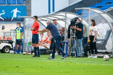 KYIV, UKRAINE - 21 Ağustos 2020: Mircea Lucescu Dinamo Kyiv 'in teknik direktörü