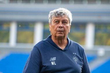 KYIV, UKRAINE - 21 Ağustos 2020: Mircea Lucescu Dinamo Kyiv 'in teknik direktörü