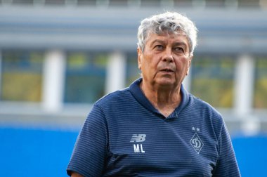 KYIV, UKRAINE - 21 Ağustos 2020: Mircea Lucescu Dinamo Kyiv 'in teknik direktörü