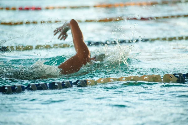 Foto Respingo Água Piscina Salpicos Água — Fotografia de Stock