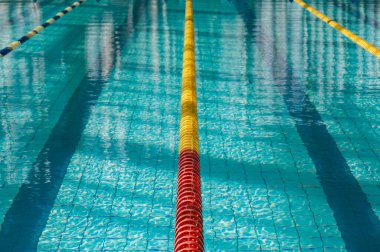 Spor yüzme havuzu. Yüzücüler için bölünmüş yüzme yolları, 