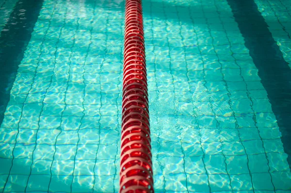 Piscina Desportiva Faixas Natação Divididas Para Nadadores — Fotografia de Stock