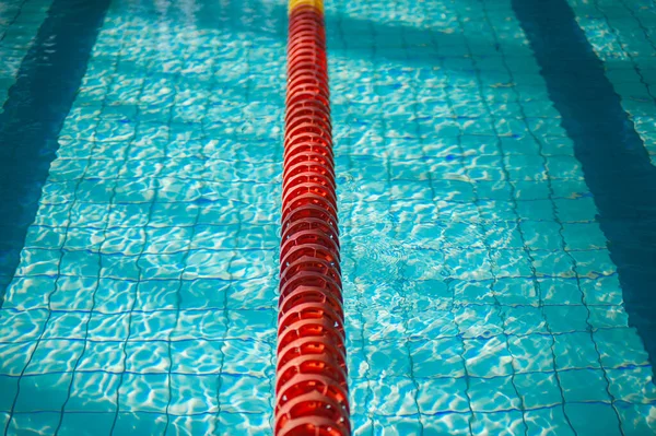 Piscina Desportiva Faixas Natação Divididas Para Nadadores — Fotografia de Stock