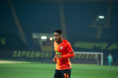 Kharkiv, Ukrayna - 4 Mart 2020: Tete, Shakhtar Donetsk 'in orta saha oyuncusu UPL Shakhtar - Dnipro-1