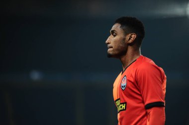 Kharkiv, Ukrayna - 4 Mart 2020: Tete, Shakhtar Donetsk 'in orta saha oyuncusu UPL Shakhtar - Dnipro-1