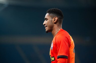 Kharkiv, Ukrayna - 4 Mart 2020: Tete, Shakhtar Donetsk 'in orta saha oyuncusu UPL Shakhtar - Dnipro-1