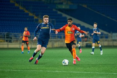 Kharkiv, Ukrayna - 4 Mart 2020: Tete, Shakhtar Donetsk 'in orta saha oyuncusu UPL Shakhtar - Dnipro-1