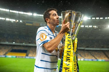 Kyiv, Ukrayna - 25 Ağustos 2020: Dinamo Kyiv 'in Ukrayna Süper Kupası Shakhtar - Dinamo