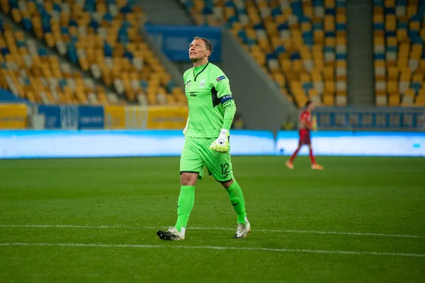 Lviv Ucrania Septiembre 2020 Andriy Pyatov Durante Partido Fútbol Uefa — Foto de Stock