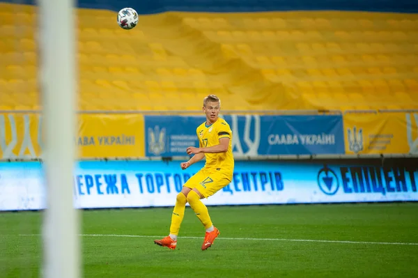 Lviv Ukraine September 2020 Oleksandr Zinchenko Während Des Fußballspiels Der — Stockfoto