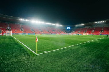 Prag, Çek Cumhuriyeti - 27 Kasım 2019: Sinobo Stadyumu, Eden Arna ve Synot Tip Arena, UEFA Şampiyonlar Ligi Slavia - Inter maçından önce.