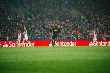 Prag, Çek Cumhuriyeti - 27 Kasım 2019: UEFA Şampiyonlar Ligi Slavia - Inter maçında Romelo Lukaku.