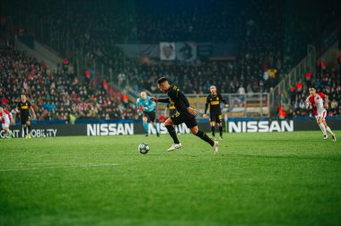 Prag, Çek Cumhuriyeti - 27 Kasım 2019: Lautaro Martinez UEFA Şampiyonlar Ligi Slavia vs Inter maçında.