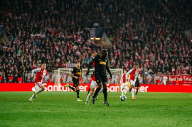 Prag, Çek Cumhuriyeti - 27 Kasım 2019: UEFA Şampiyonlar Ligi Slavia - Inter maçında Romelo Lukaku.