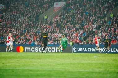 Prag, Çek Cumhuriyeti - 27 Kasım 2019: UEFA Şampiyonlar Ligi Slavia - Inter maçında Romelo Lukaku.