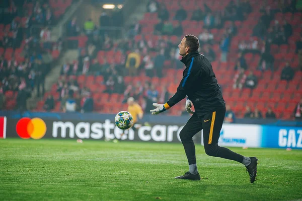 Praga República Checa Novembro 2019 Samir Handanovic Antes Jogo Liga — Fotografia de Stock