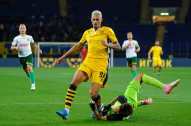 Kharkiv, Ukrayna - 05 Eylül 2020: Derek Ukrayna Metalisti Profesyonel Futbol Ligi 'nin 1925 - Niva Ternopil