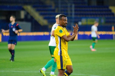 Kharkiv, Ukrayna - 05 Eylül 2020: Lukas Ventura Ukrayna Metal Ligi Profesyonel Futbol Ligi - Niva Ternopil