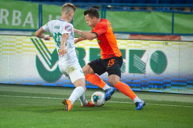 Kharkiv, Ukrayna - 27 Eylül 2019: Yevhen Konoplyanka Ukrayna Premier Ligi Shakhtar Donetsk-Vorskla Poltava maçında