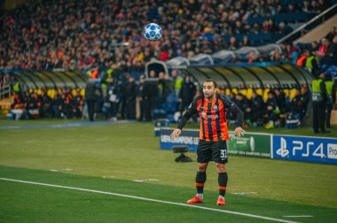 Kharkiv, Ukrayna - 23 Ekim 2018: Mykhaylo Mudryk UEFA Şampiyonlar Ligi Shakhtar - Manchester City