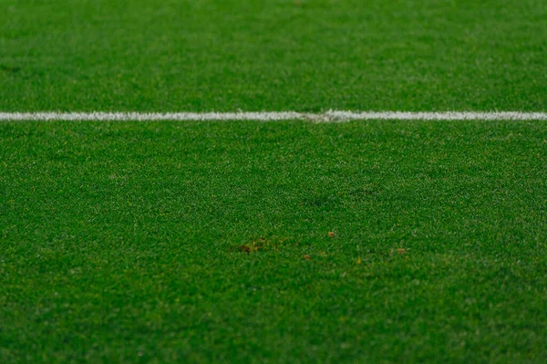 Campo Futebol Perto Das Linhas — Fotografia de Stock