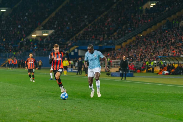 Kharkiv Ukraine October 2018 Benjamin Mendy Nikolay Matvienko Uefa Champions — Stock Photo, Image