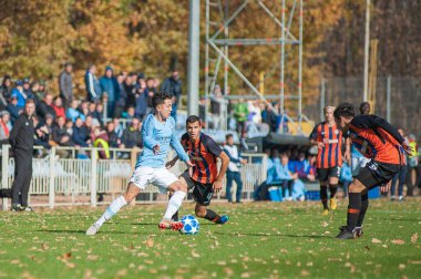 Kharkiv, Ukrayna - 23 Ekim 2018: Ian Carlo Poveda UEFA Şampiyonlar Ligi Shakhtar - Manchester City
