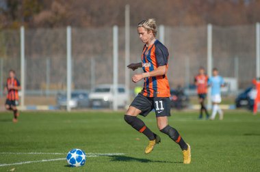 Kharkiv, Ukrayna - 23 Ekim 2018: Mykhaylo Mudryk UEFA Şampiyonlar Ligi Shakhtar - Manchester City
