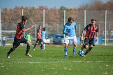 Kharkiv, Ukrayna - 23 Ekim 2018: Adrian Bernabe UEFA Şampiyonlar Ligi Shakhtar - Manchester City