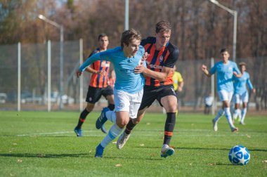 Kharkiv, Ukrayna - 23 Ekim 2018: Adrian Bernabe UEFA Şampiyonlar Ligi Shakhtar - Manchester City