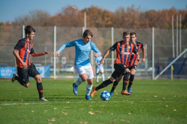 Kharkiv, Ukrayna - 23 Ekim 2018: Adrian Bernabe UEFA Şampiyonlar Ligi Shakhtar - Manchester City