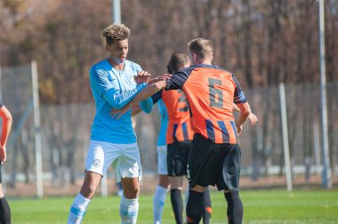 Kharkiv, Ukrayna - 23 Ekim 2018: UEFA Şampiyonlar Ligi Shakhtar - Manchester City