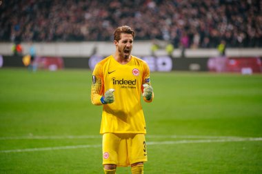 Frankfurt, Almanya - 21 Şubat 2019: Kevin Trapp UEFA Ligi Europa Eintracht - Shakhtar Donetsk