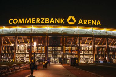 FRANKFURT AM MAIN, GERMANY - 21 Şubat 2019: futbol stadyumu Commerzbank Arena, futbol kulübü Eintracht Frankfurt 'un evi