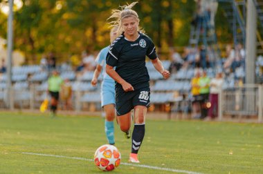 Kharkiv, Ukrayna - 6 Eylül 2019: Ukrayna Bayanlar Premier Ligi Zhilstroy-1 - Ednist