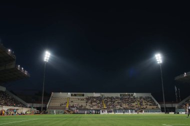 Zaporizhia, Ukrayna - 29 Ağustos 2019: Stadyumun genel görünümü - Slavutych Arena UEFA Avrupa Ligi Zorya - RCD Espanyol