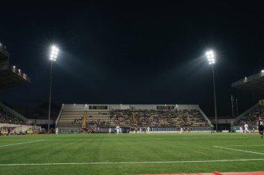 Zaporizhia, Ukrayna - 29 Ağustos 2019: Stadyumun genel görünümü - Slavutych Arena UEFA Avrupa Ligi Zorya - RCD Espanyol