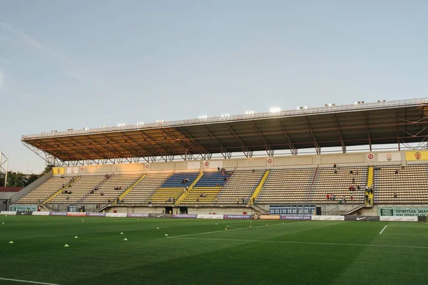 Zaporizhia, Ukrayna - 29 Ağustos 2019: Stadyumun genel görünümü - Slavutych Arena UEFA Avrupa Ligi Zorya - RCD Espanyol