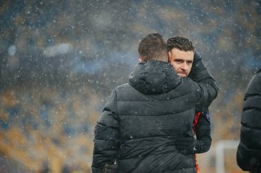 Kyiv, Ukrayna - 12 Aralık 2018: Genç Moraes, Shakhtar Şampiyonlar Ligi maçında Shakhtar Donetsk - Olympique Lyon