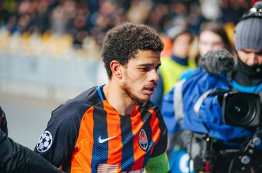 Kyiv, Ukrayna - 12 Aralık 2018: Shakhtar Şampiyonlar Ligi maçında Shakhtar Donetsk - Olympique Lyon