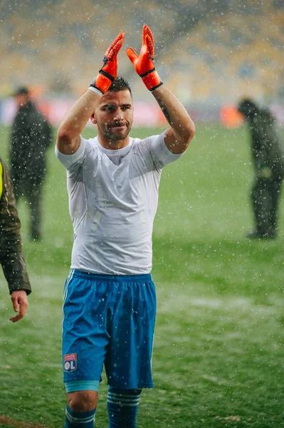 Kiev Ukraine Prosince 2018 Anthony Lopes Slaví Během Utkání Ligy — Stock fotografie