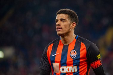 Kharkiv, Ukrayna - 7 Nisan 2019: Taison Freda yakın plan portresi. Shakhtar Donetsk