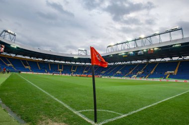Kharkiv, Ukrayna - 13 Mayıs 2018: OSK Metalist 'in gündüz maçındaki arka görünümü - Veres